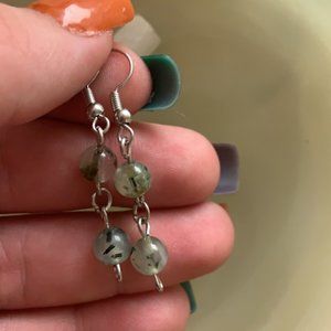 Prehnite crystal earrings